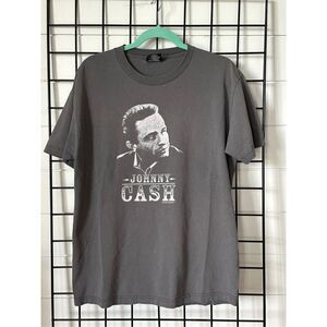 Zion Rootswear Johnny Cash T-Shirt Mens L‎ Grey Country Western Legend